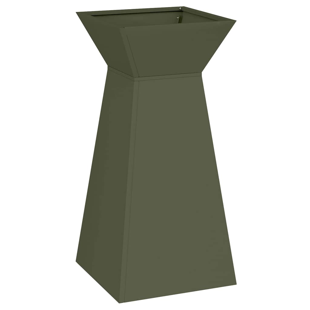Jardinera de columna VidaXL verde oliva 35 x 35 x 73 cm