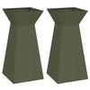 Vidaxl pilaar plantenbak 2 pcs olijfgroen 35 x 35 x 73 cm