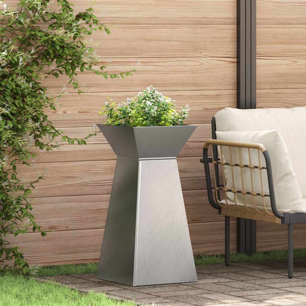 Fioriera a colonna VidaXL argento 35 x 35 x 73 cm in acciaio inossidabile