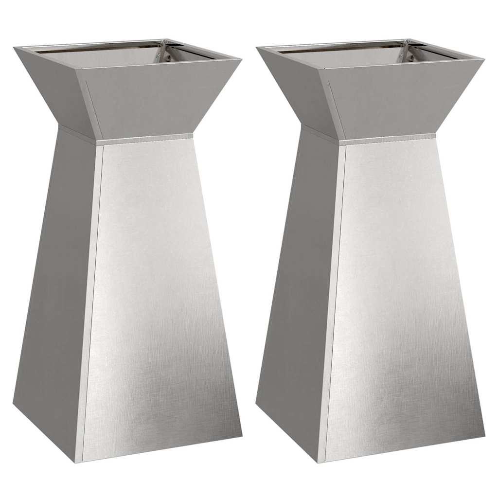Fioriera a colonna VidaXL 2 pezzi argento 35 x 35 x 73 cm