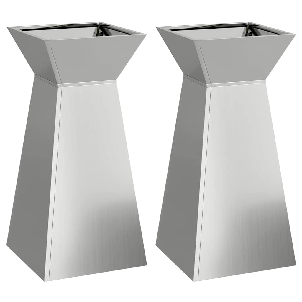 Fioriera a colonna VidaXL 2 pezzi argento 35 x 35 x 73 cm