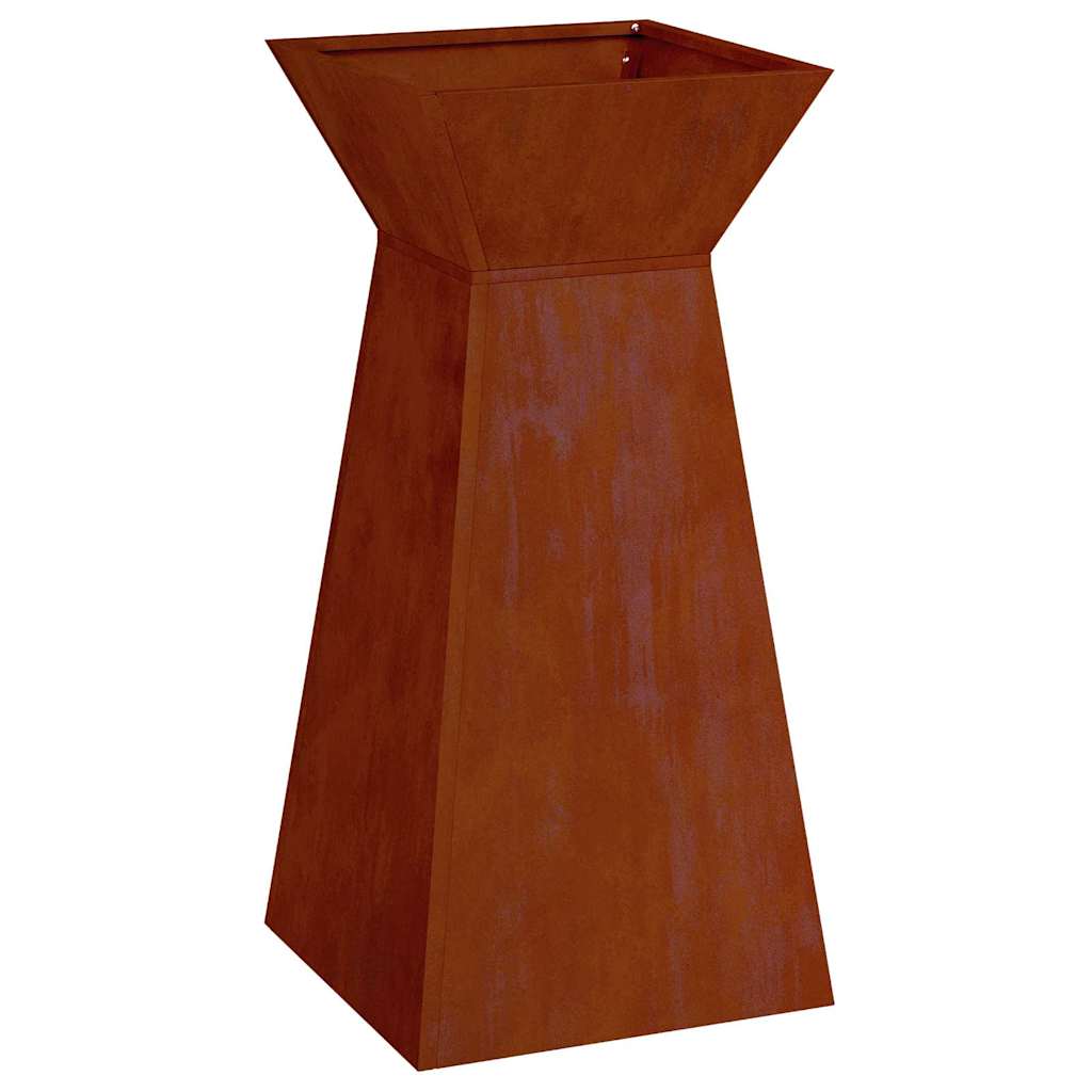 Vidaxl pilaar plantenbak zilver 35 x 35 x 73 cm cortenstaal