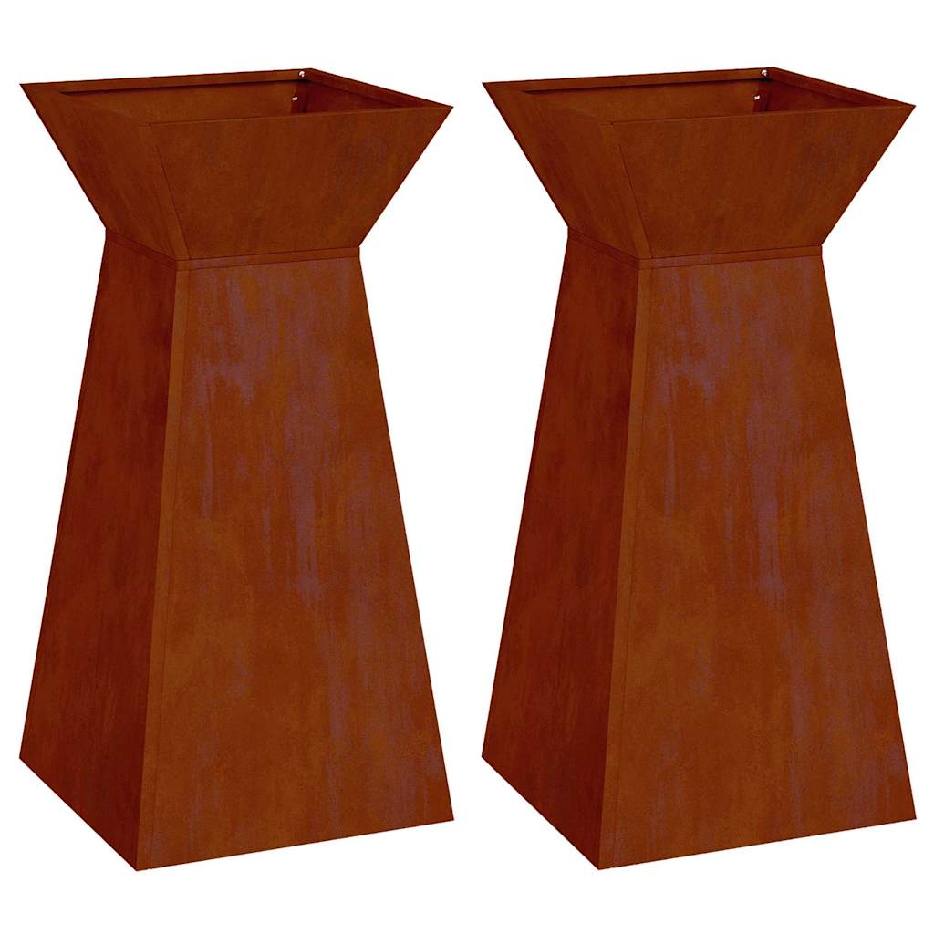 Fioriera a colonna VidaXL 2 pezzi argento 35 x 35 x 73 cm