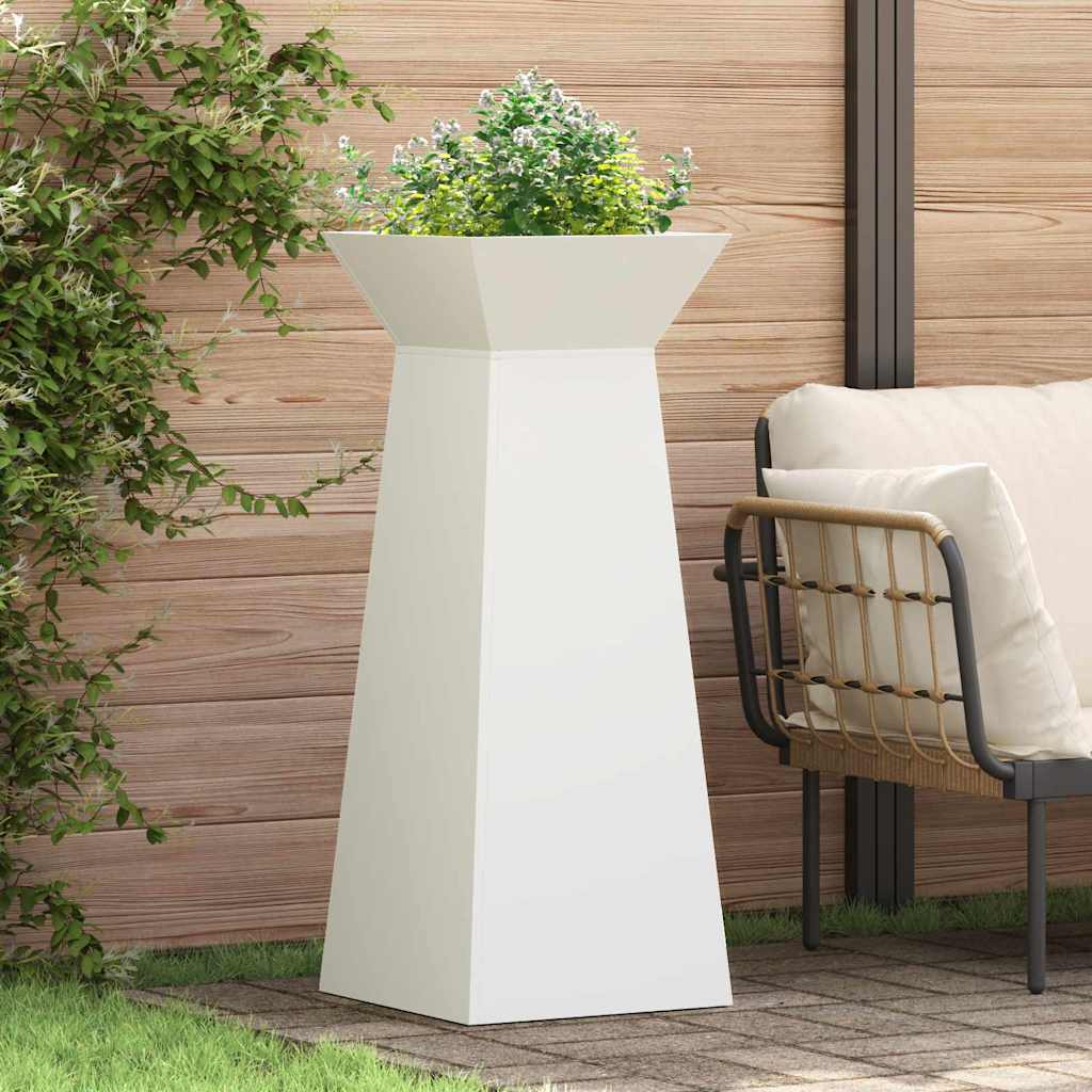 Jardinera de columna VidaXL blanco 40 x 40 x 100 cm