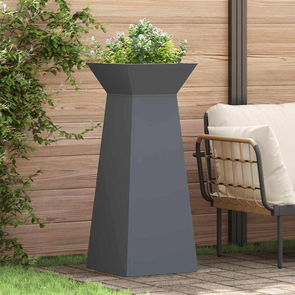 Vidaxxl macetero de columna 2 piezas antracita 40 x 40 x 100 cm