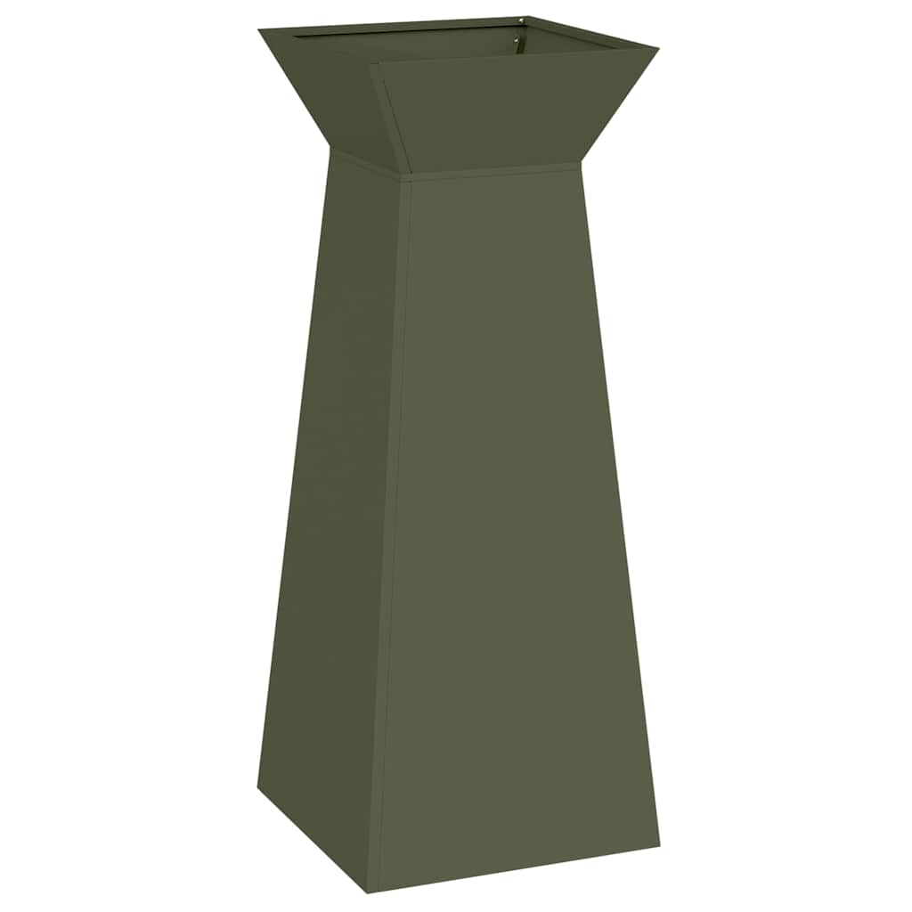 Jardinera de columna VidaXL verde oliva 40 x 40 x 100 cm