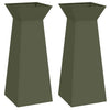 Vidaxxl macetero de columna 2 piezas verde oliva 40 x 40 x 100 cm