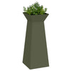 Vidaxxl macetero de columna 2 piezas verde oliva 40 x 40 x 100 cm