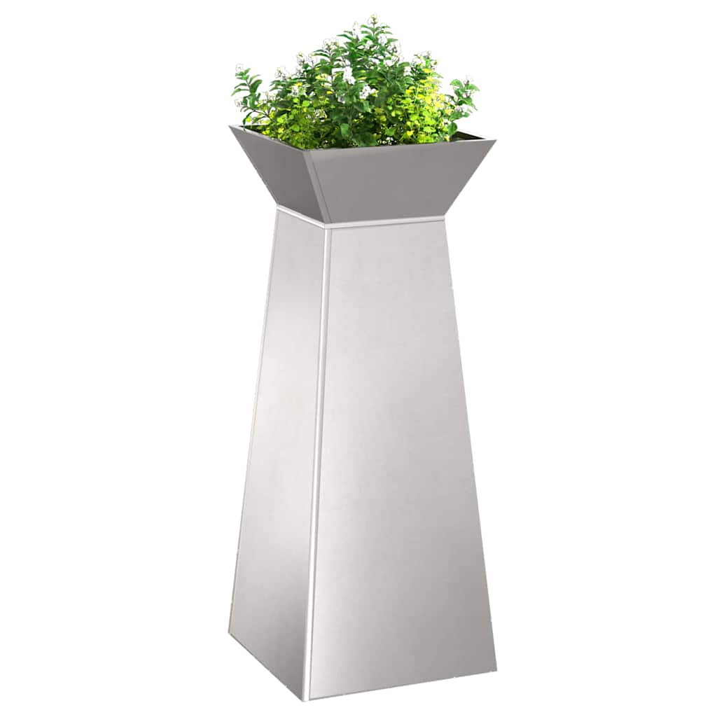 Fioriera a colonna VidaXL 2 pezzi argento 40 x 40 x 100 cm