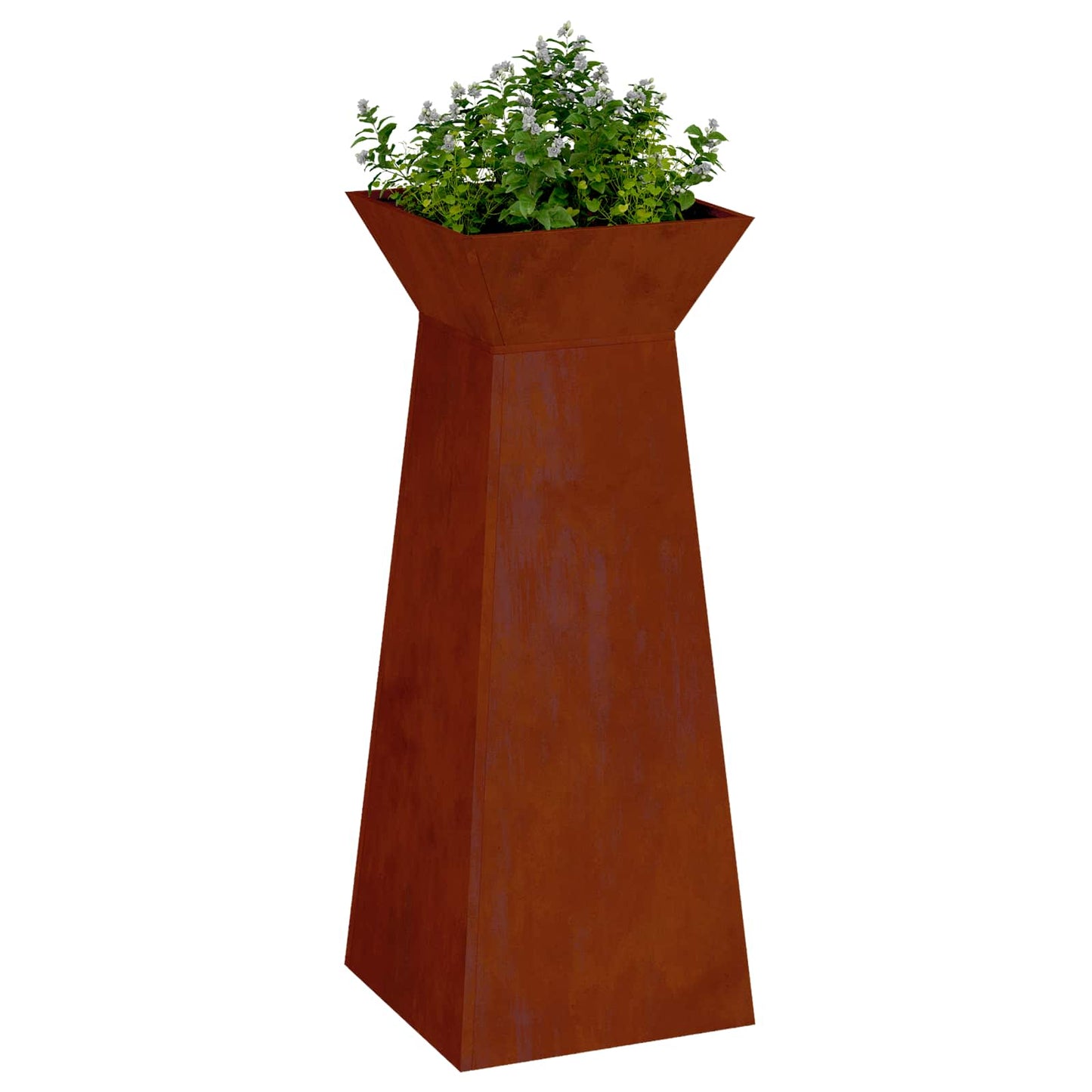 Vidaxl pilaar plantenbak 2 pcs zilver 40 x 40 x 100 cm cortenstaal
