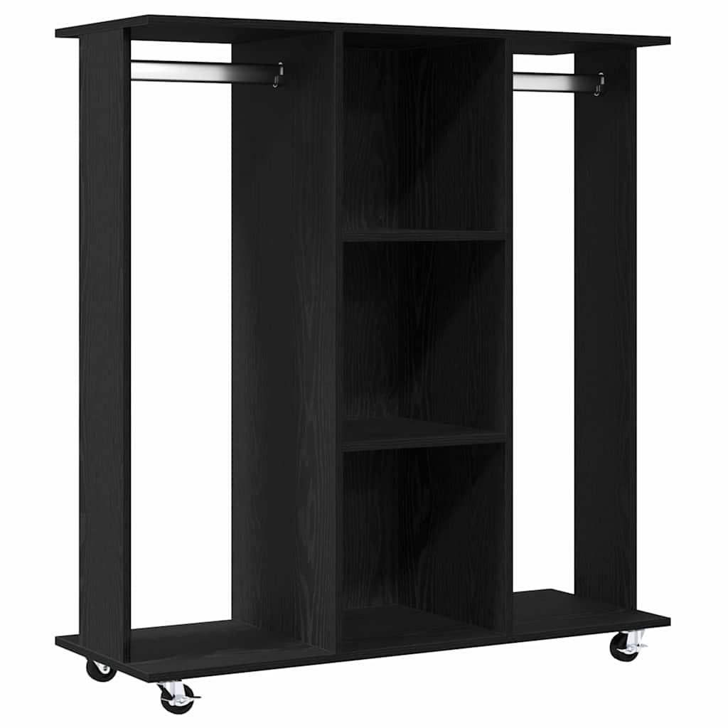Armario vidaxxl con rueda roble negro 102 x 38 x 110 cm acabado madera