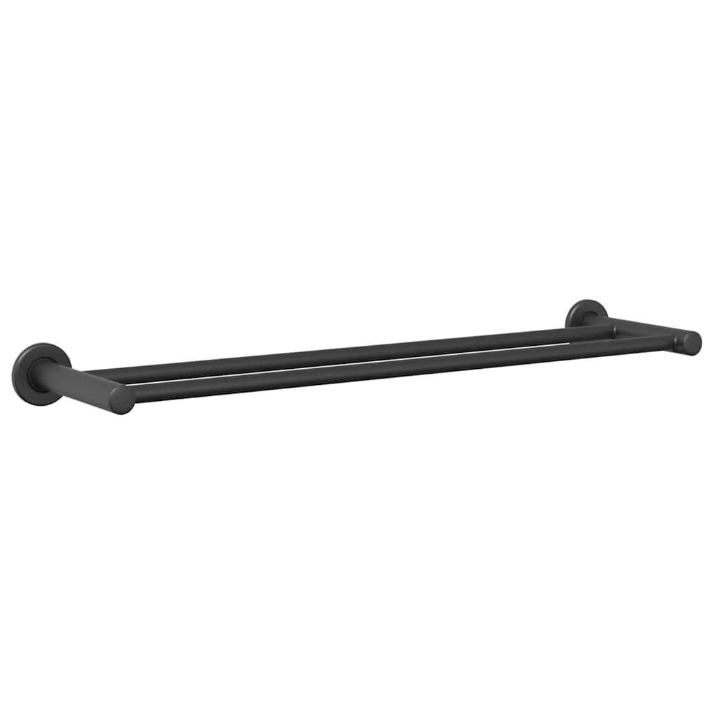 Vidaxl handdoekrek zwart 61 x 14,5 x 5 cm roestvrij staal