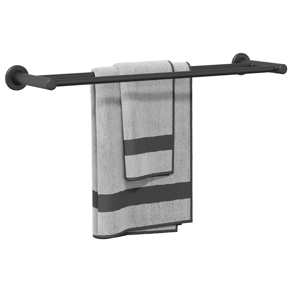 Vidaxl handdoekrek zwart 61 x 14,5 x 5 cm roestvrij staal