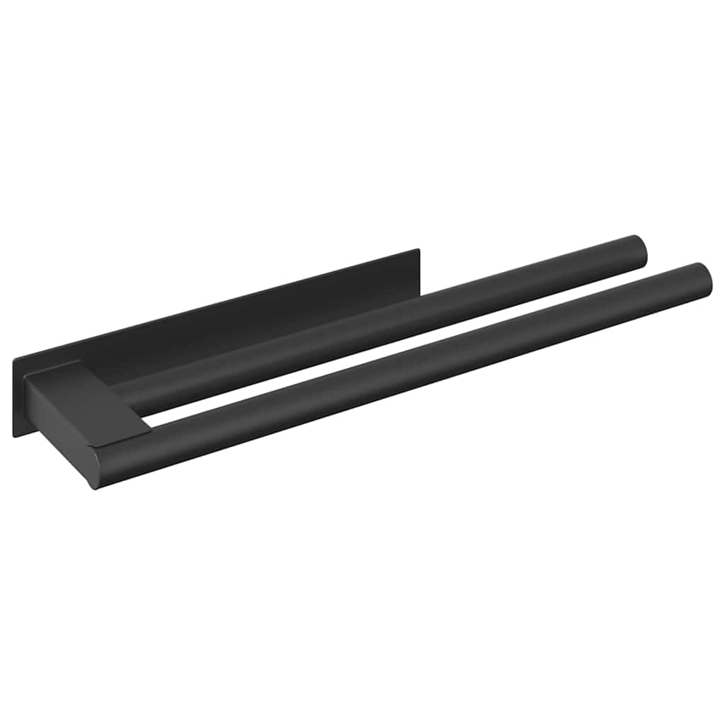 Vidaxx toallero negro 40 x 9 x 4 cm acero inoxidable
