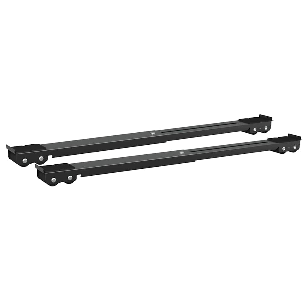 Base per lavatrice VidaXL 2 pezzi nera 72 x 5 x 4,5 cm in acciaio inossidabile