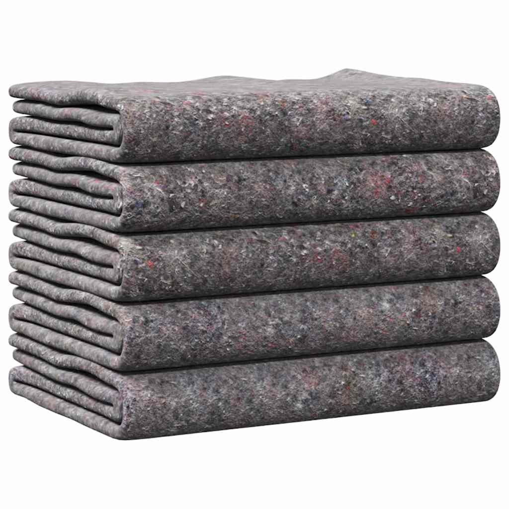 Vidaxl mantas de mudanza 5uds tela gris 150 x 200 cm