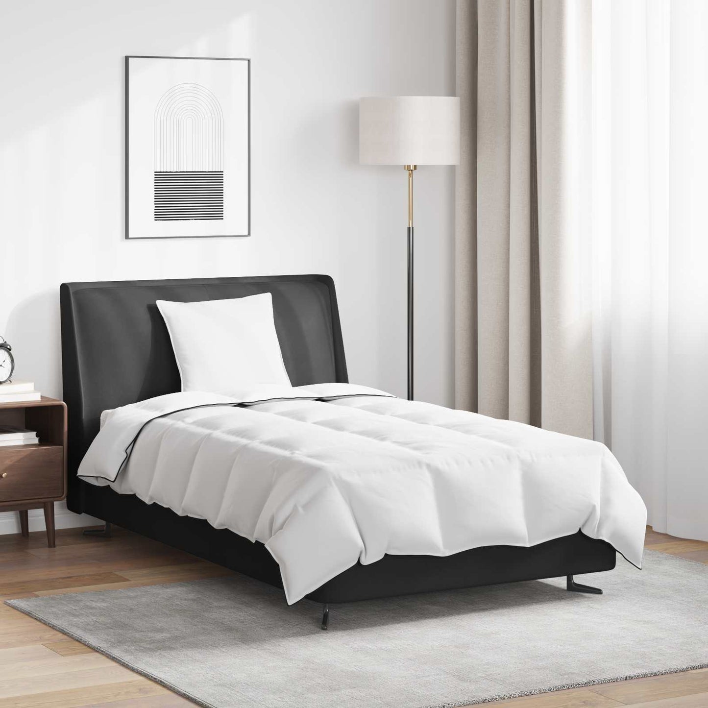 Vidaxl edredón de invierno con almohada 2 piezas plumas blancas