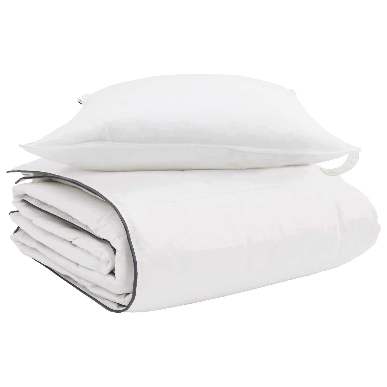 Vidaxl edredón de invierno con almohada 2 piezas plumas blancas