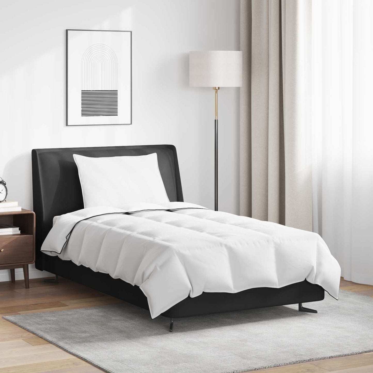 Vidaxl edredón de invierno con almohada 2 piezas plumas blancas