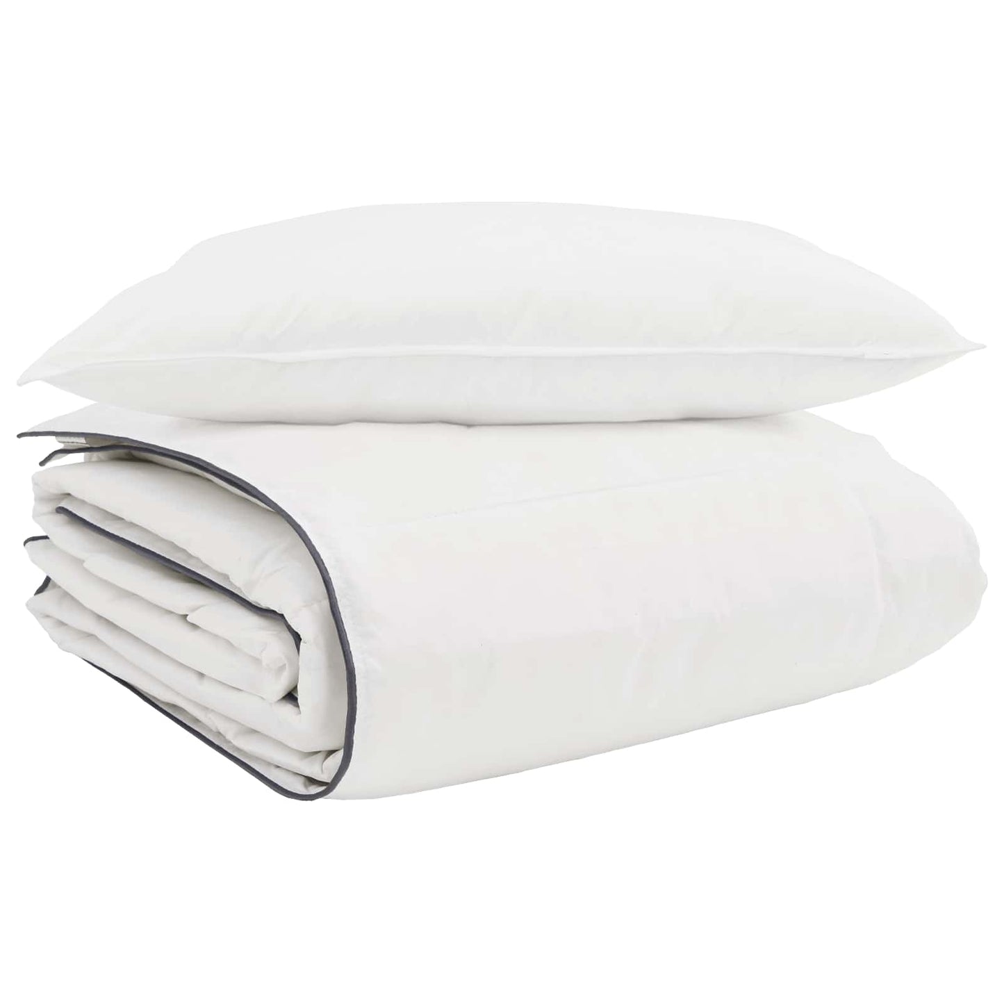 Vidaxl edredón de invierno con almohada 2 piezas plumas blancas