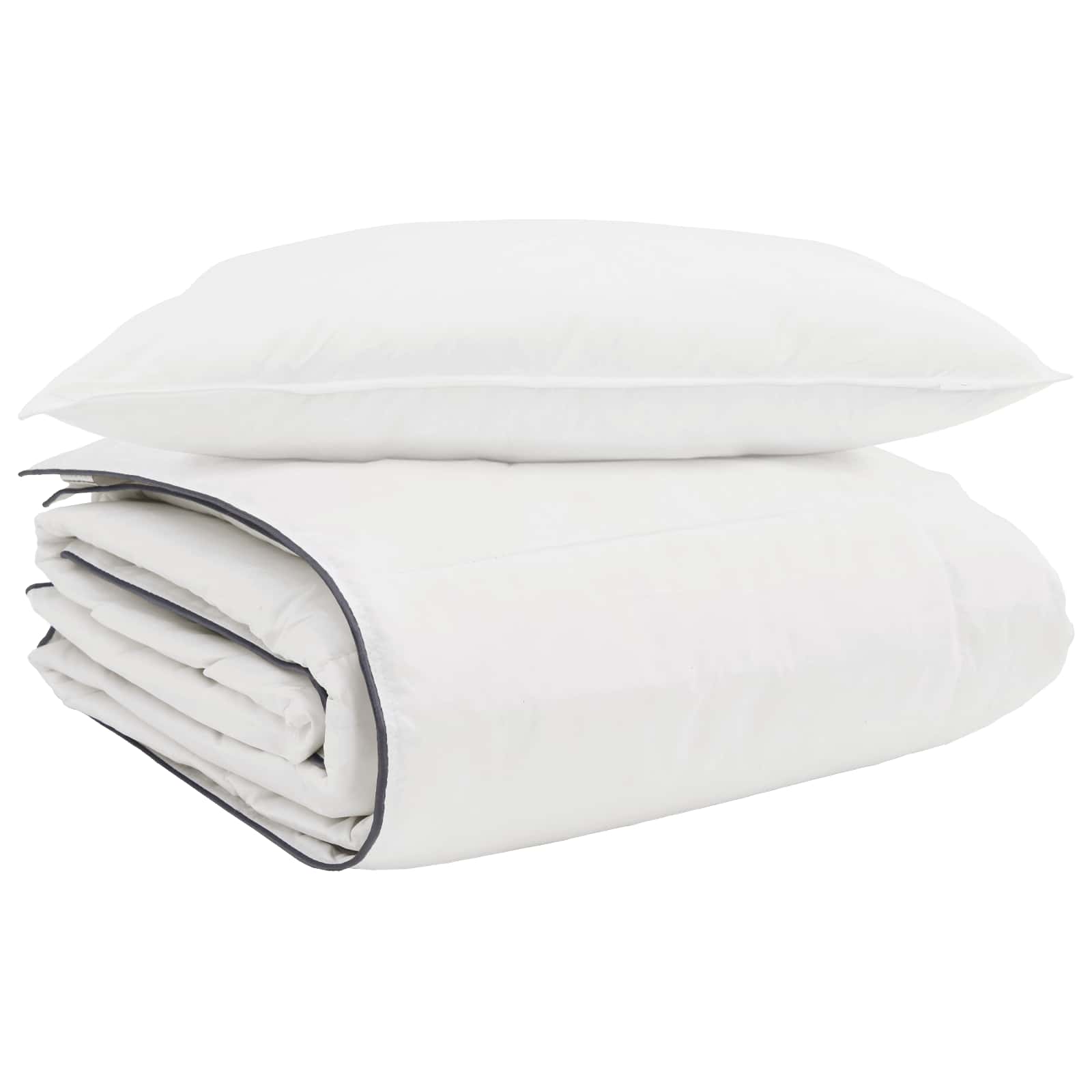 Vidaxl edredón de invierno con almohada 2 piezas plumas blancas