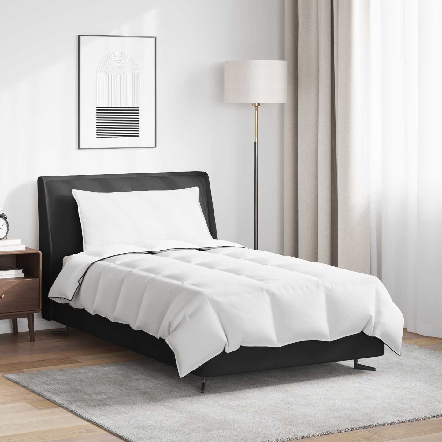 Vidaxl edredón de invierno con almohada 2 piezas plumas blancas