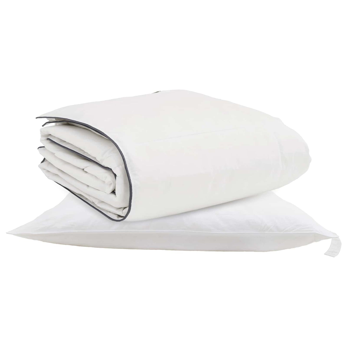 Vidaxl edredón de invierno con almohada 2 piezas plumas blancas