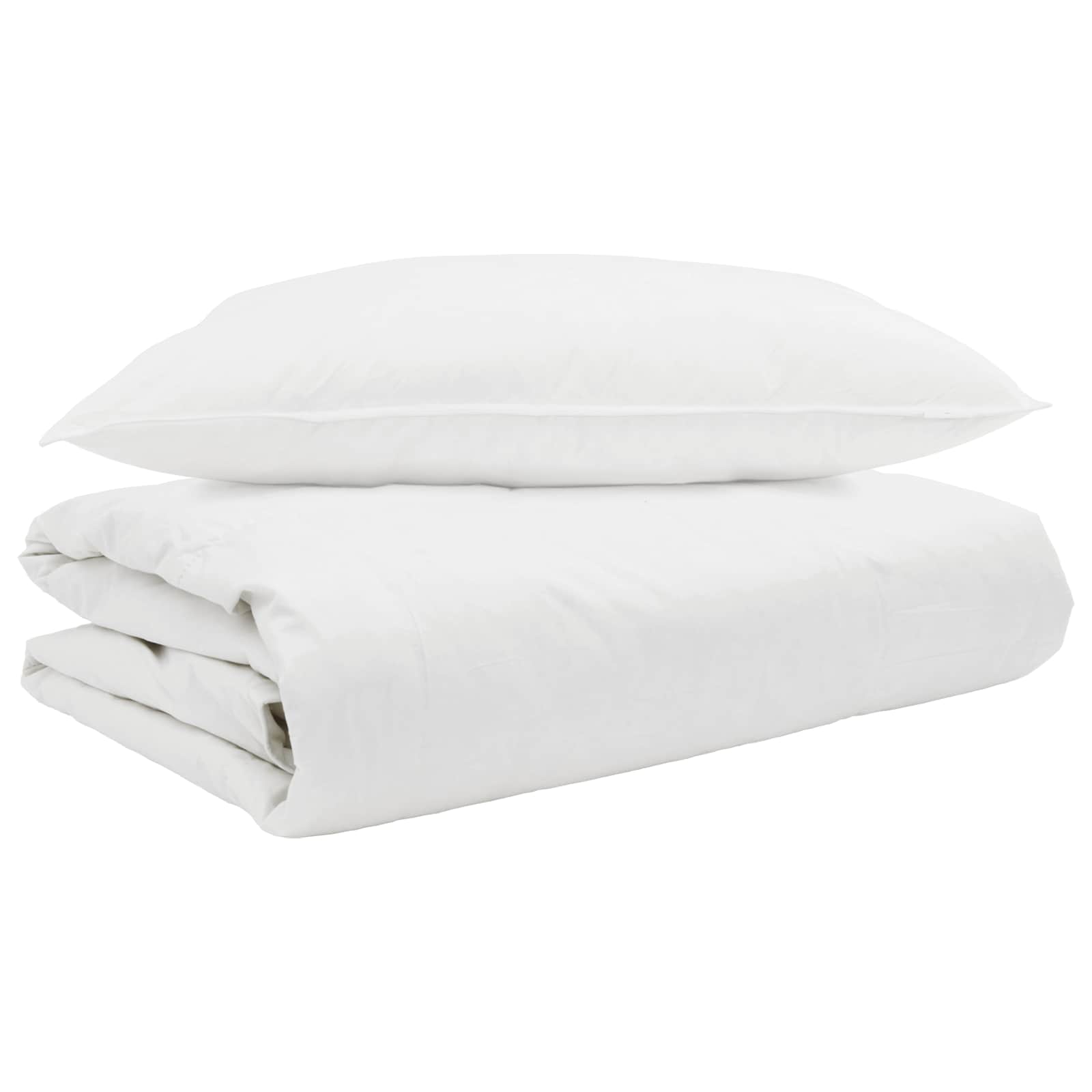Vidaxl edredón de verano con almohada 2 piezas plumón blanco