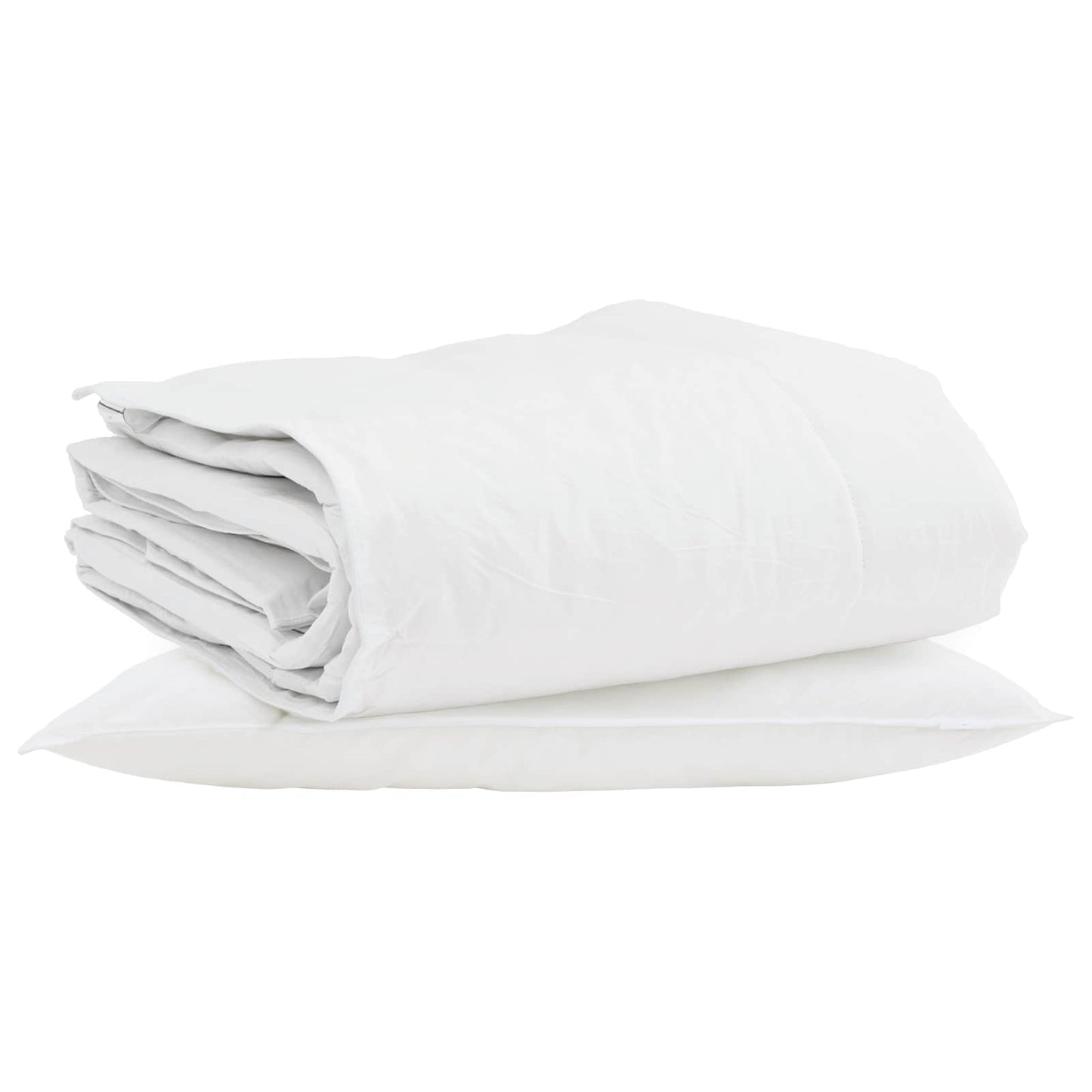 Vidaxl edredón de invierno con almohada 2 piezas plumas blancas