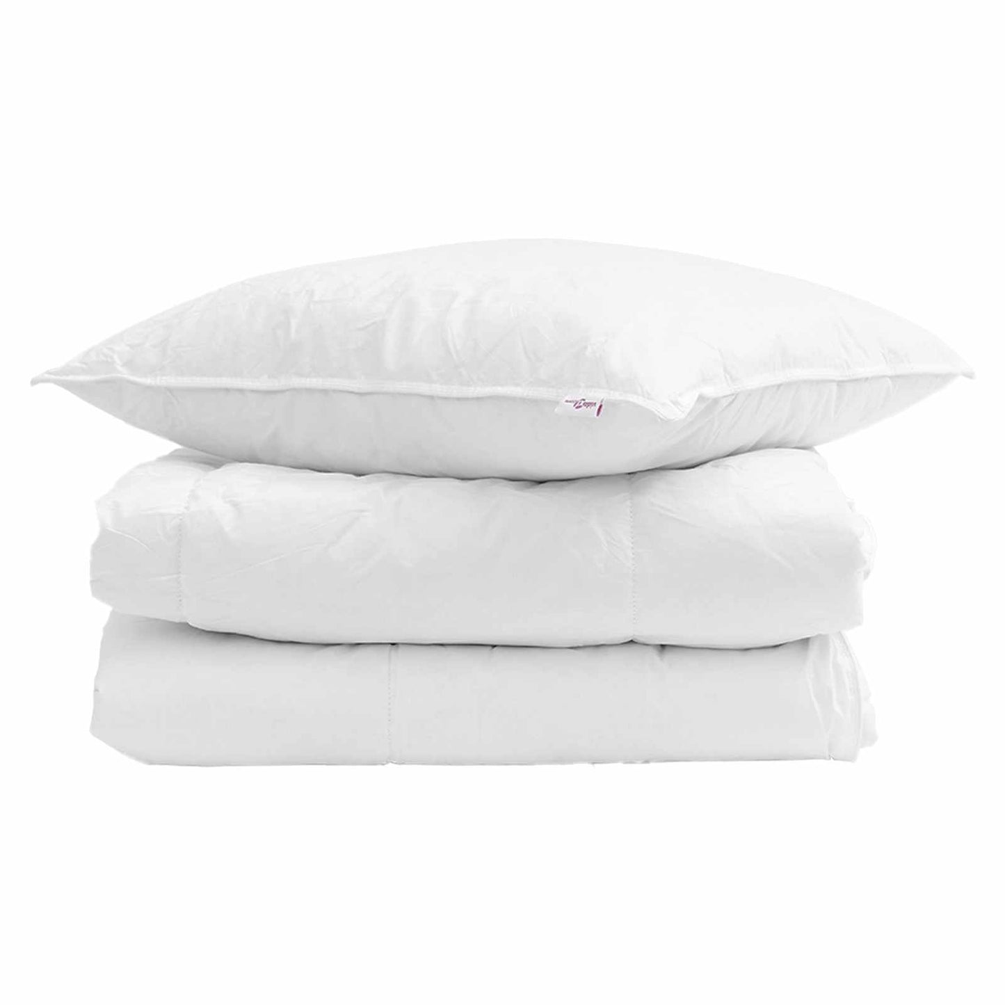 Vidaxl edredón de invierno con almohada 2 piezas plumas blancas