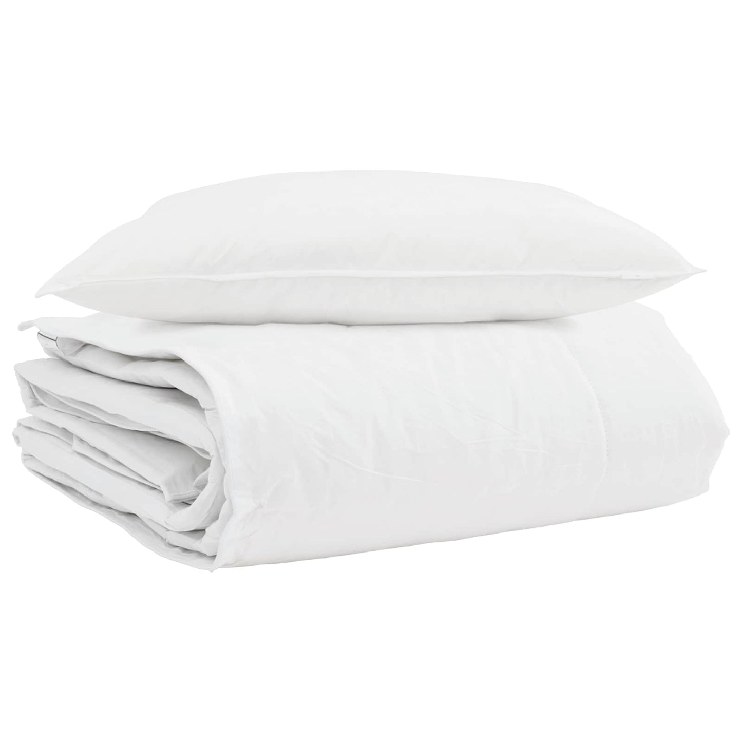 Vidaxl edredón de invierno con almohada 2 piezas plumas blancas