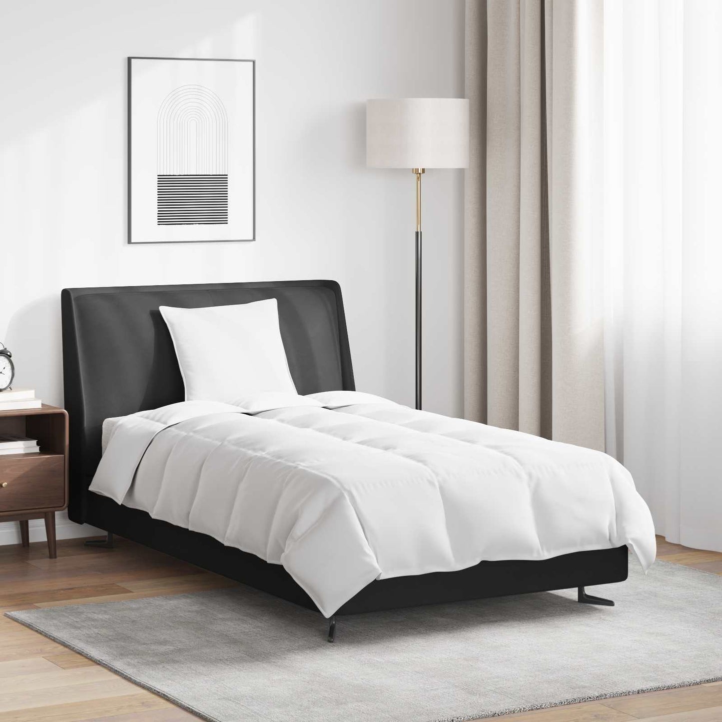 Vidaxl edredón de invierno con almohada 2 piezas plumas blancas