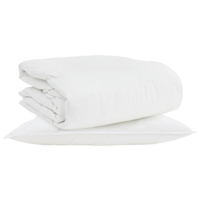 VidaXL Piumino 2 in 1 con cuscino 2 pezzi in piuma bianca