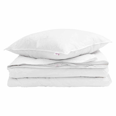 VidaXL Piumino 2 in 1 con cuscino 2 pezzi in piuma bianca