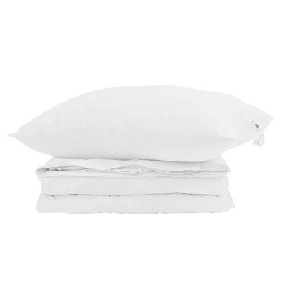 VidaXL Piumino 2 in 1 con cuscino 2 pezzi in piuma bianca