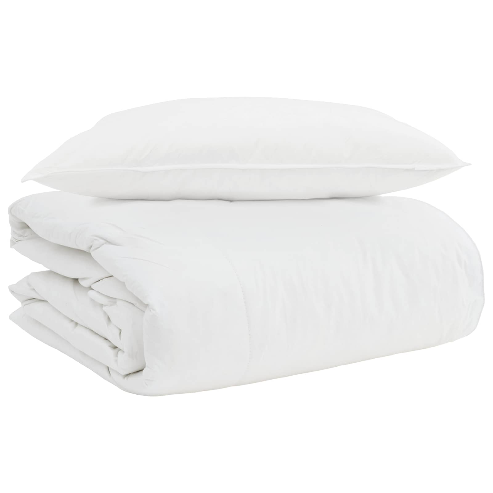 VidaXL edredón 2 en 1 con almohada 2 uds plumón blanco