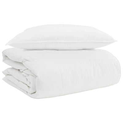 VidaXL Piumino 2 in 1 con cuscino 2 pezzi in piuma bianca
