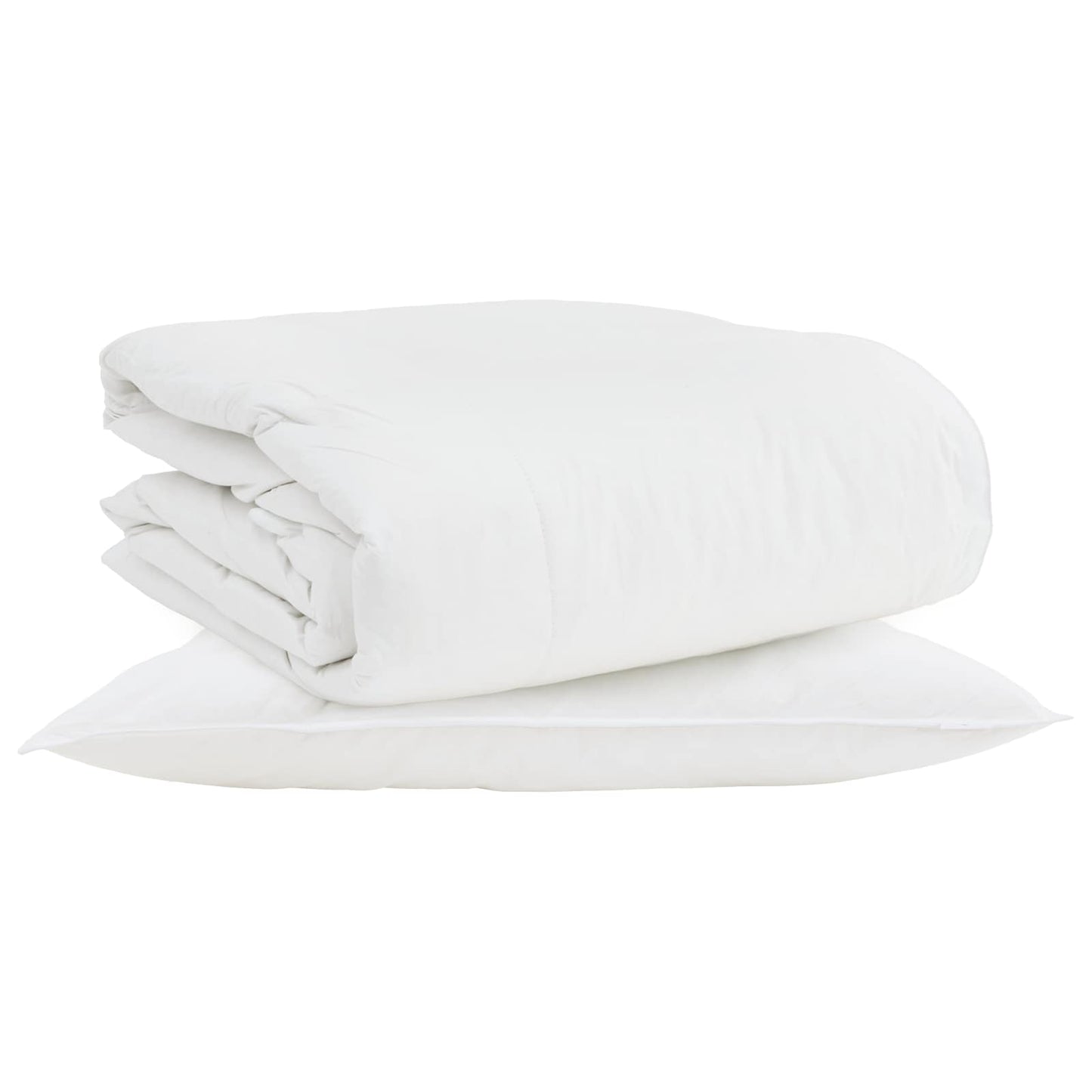 VidaXL Piumino 2 in 1 con cuscino 2 pezzi in piuma bianca