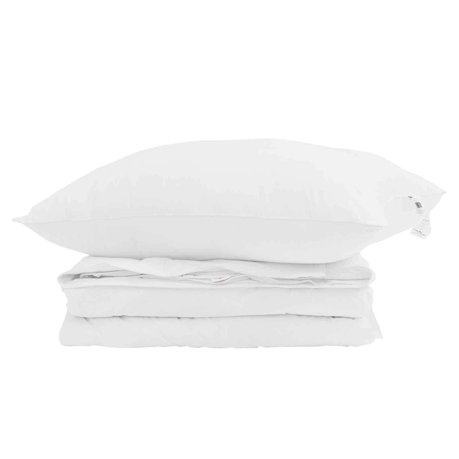 VidaXL edredón 2 en 1 con almohada 2 uds plumón blanco