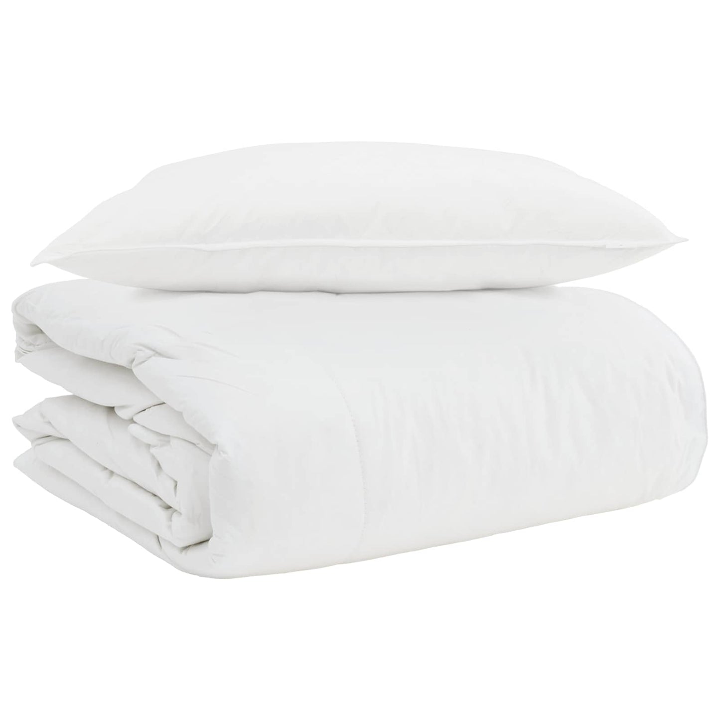 VidaXL Piumino 2 in 1 con cuscino 2 pezzi in piuma bianca