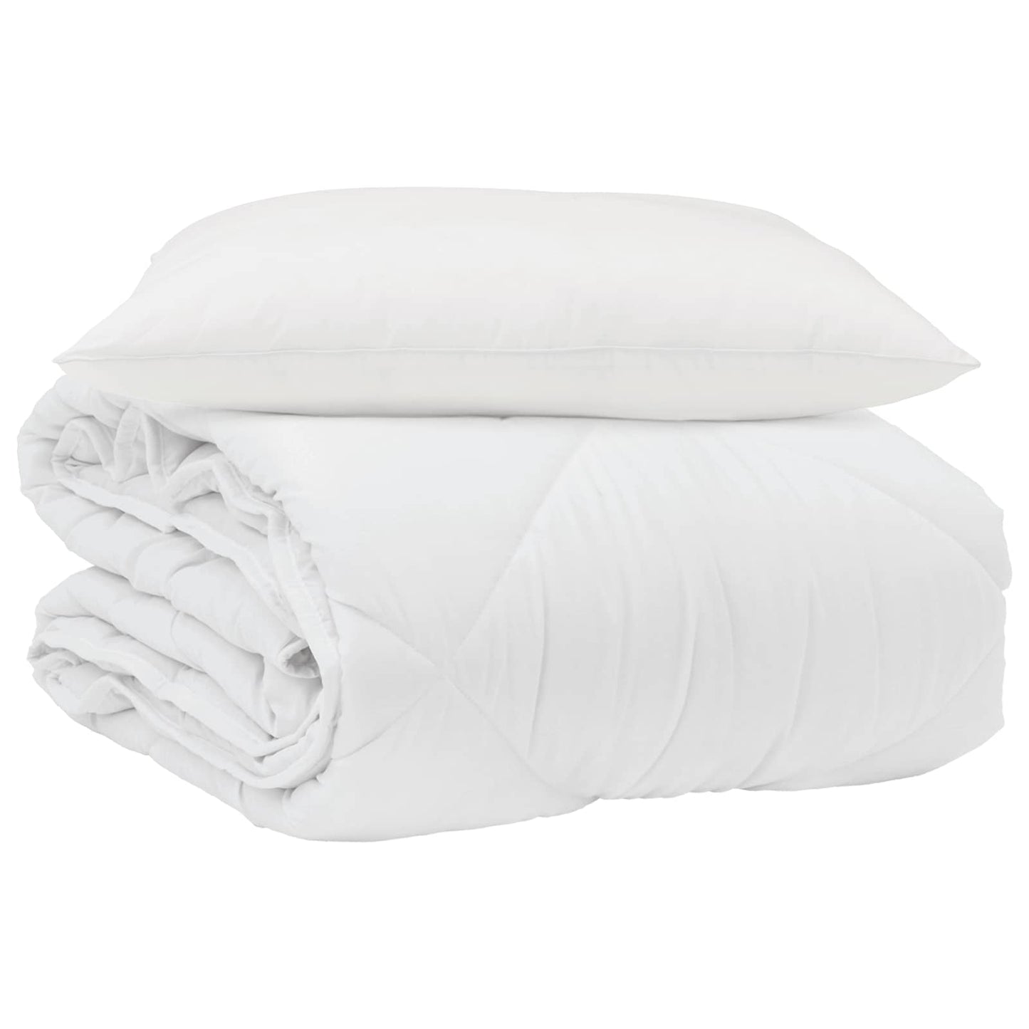Vidaxl zomer dekbed met kussen 2 pcs wit microvezel
