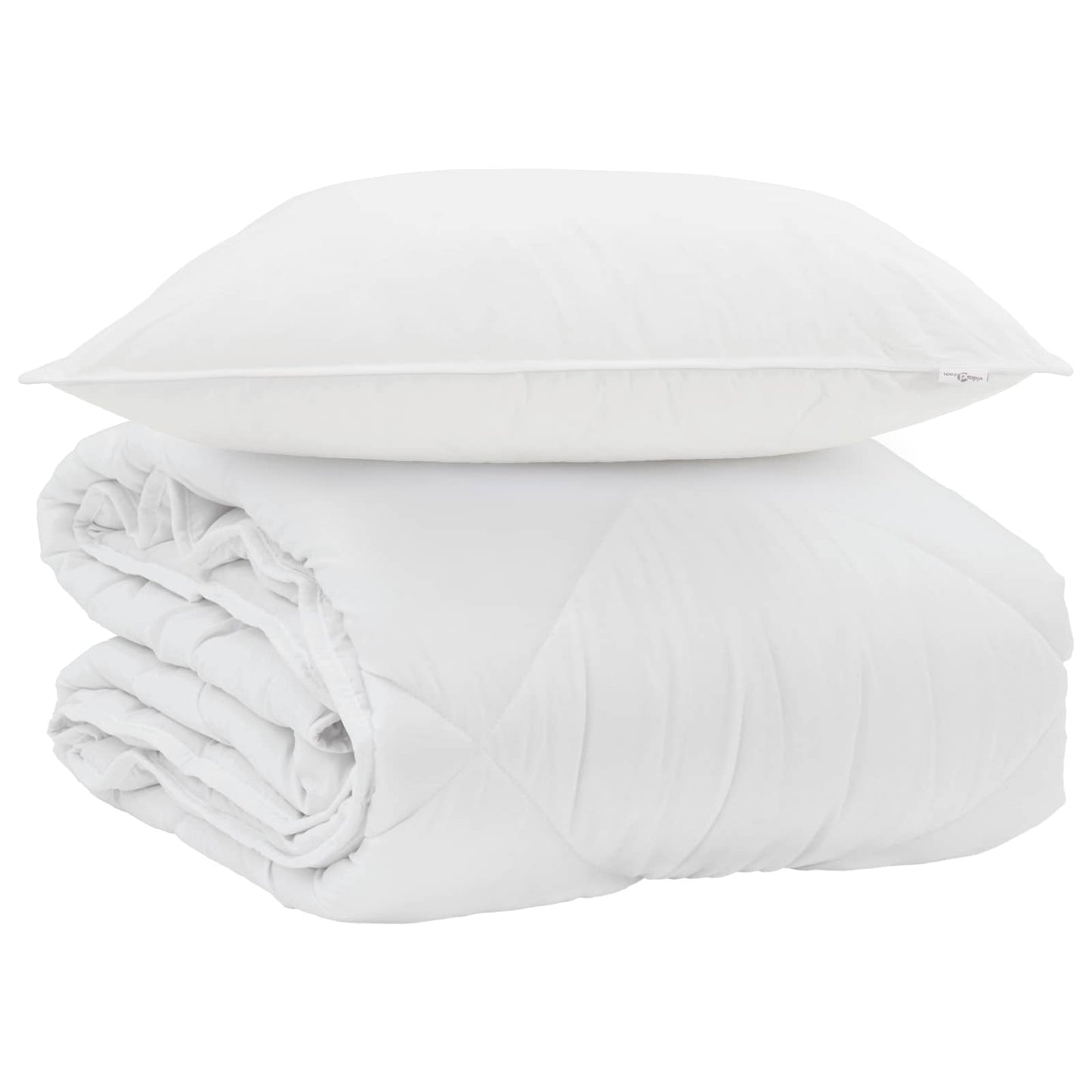 Vidaxl edredón de verano con almohada 2 piezas microfibra blanco