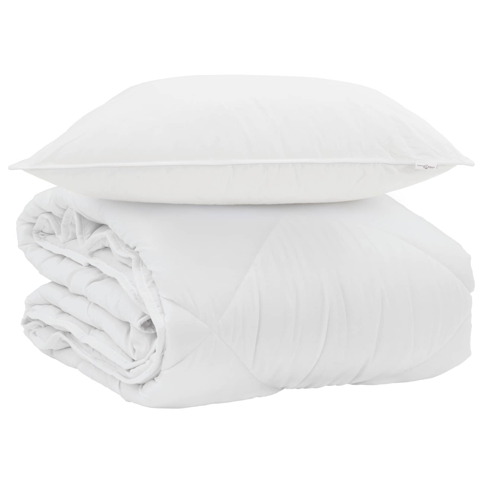 Vidaxl edredón de verano con almohada 2 piezas microfibra blanco