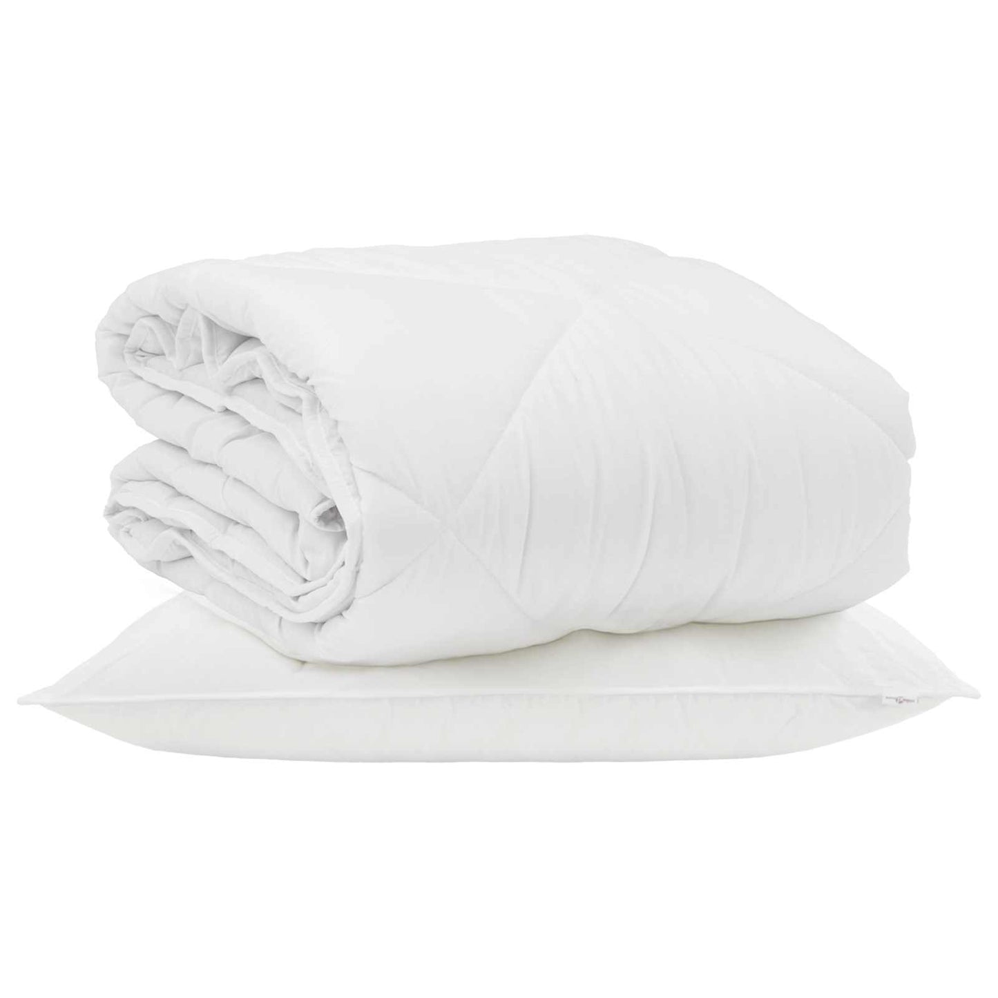 Vidaxl edredón de verano con almohada 2 piezas microfibra blanco