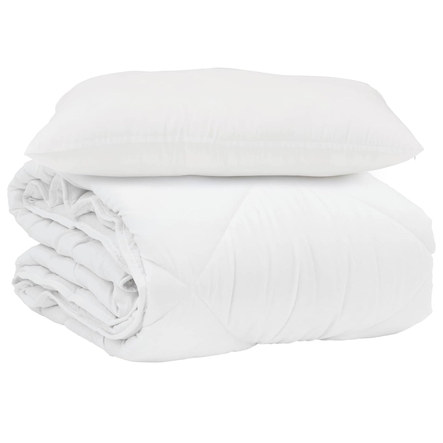 Vidaxl zomer dekbed met kussen 2 pcs wit microvezel