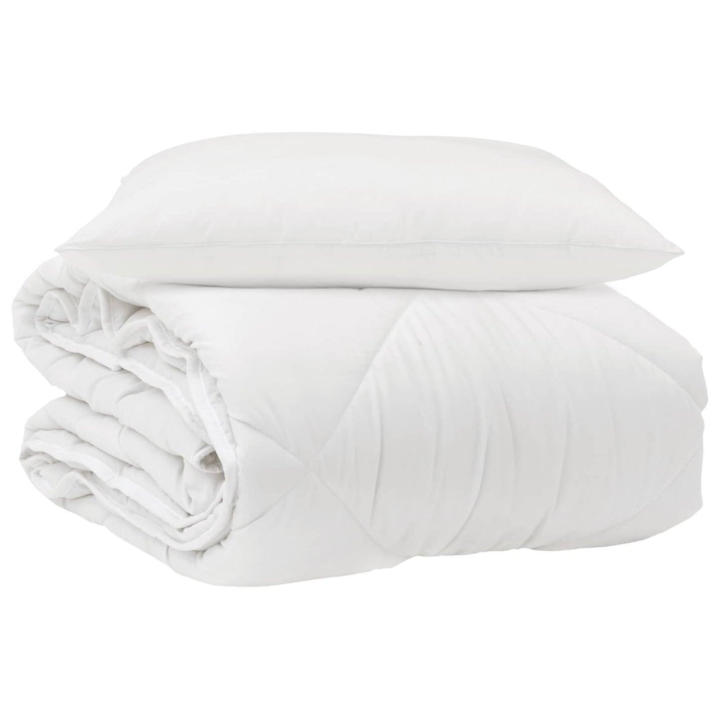 Vidaxl het duvet voor elk seizoen met kussen 2 pcs wit microvezel
