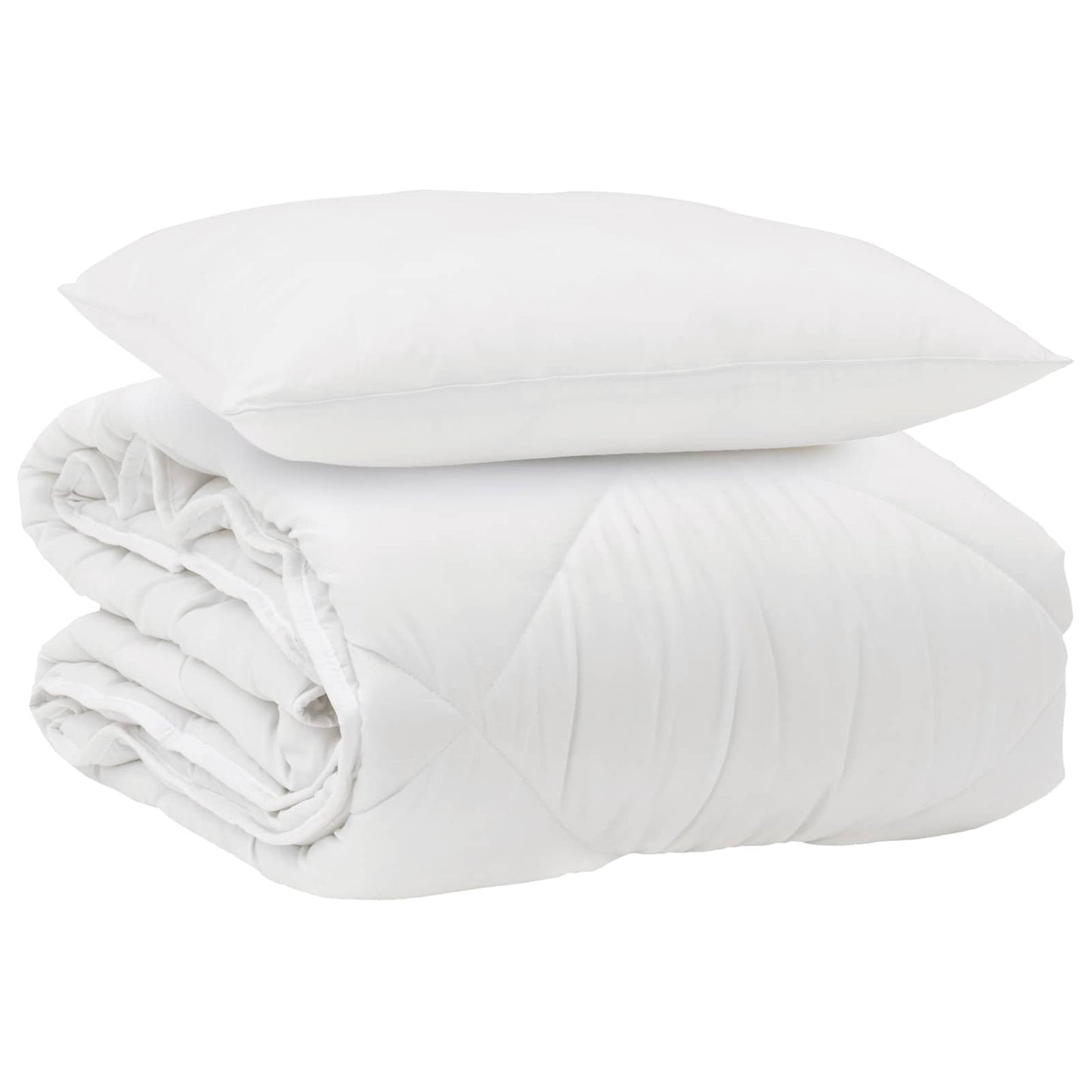 Vidaxxl el edredón nórdico para cada temporada con almohada 2 piezas microfibra blanco