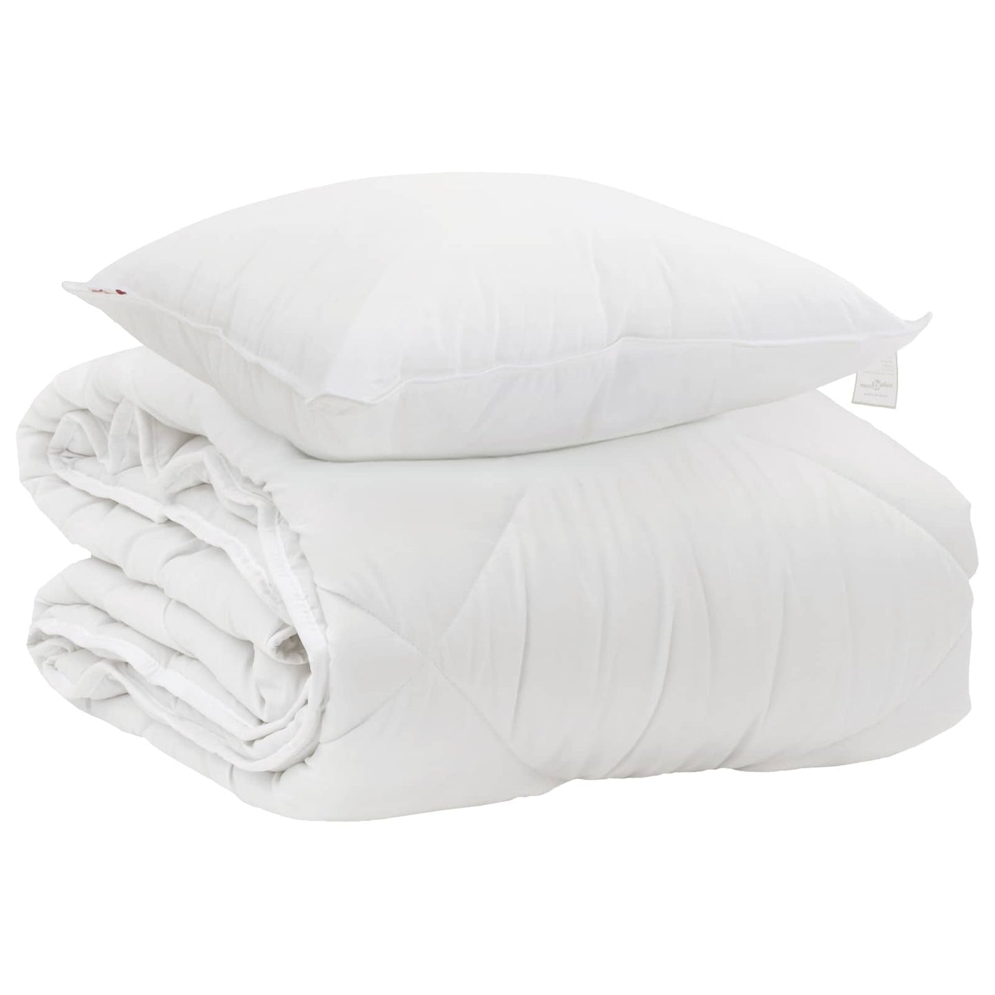 Vidaxl het duvet voor elk seizoen met kussen 2 pcs wit microvezel
