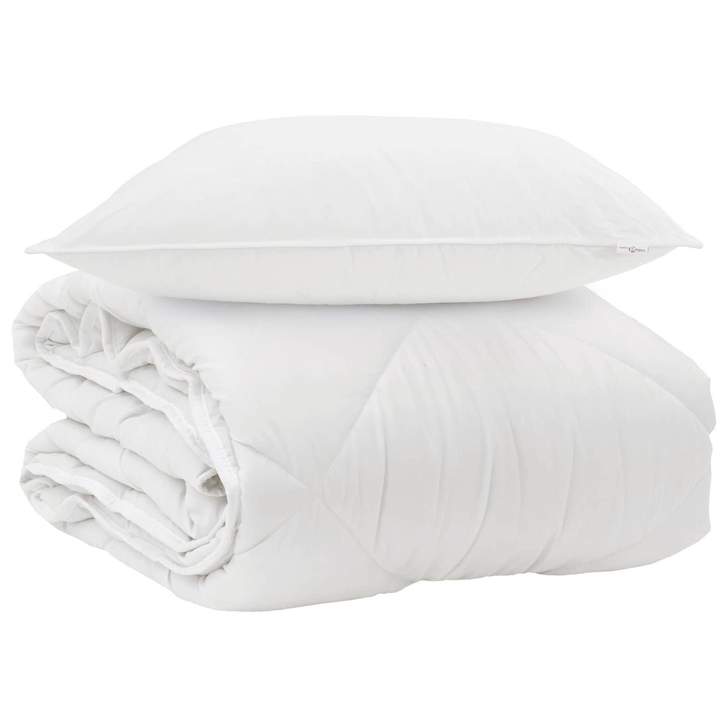 Vidaxl het duvet voor elk seizoen met kussen 2 pcs wit microvezel