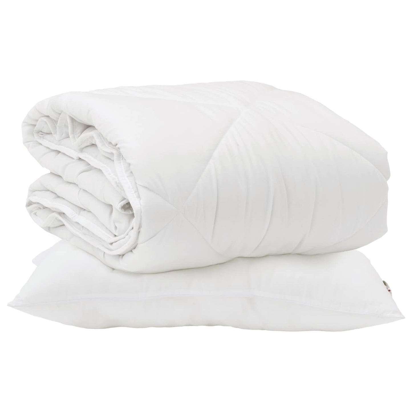 Vidaxl dekbed met kussen 2 pcs wit microvezel